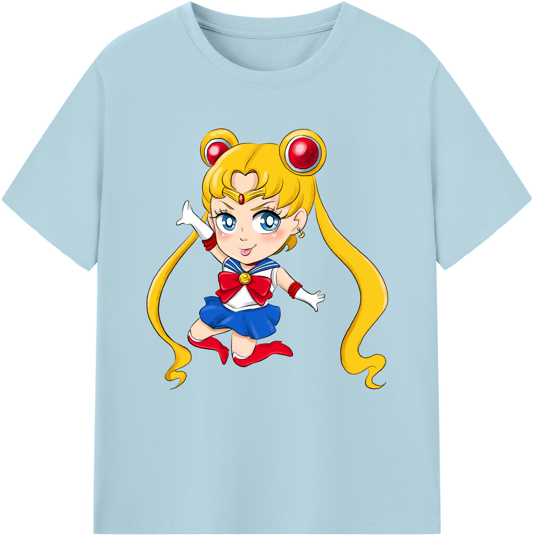 （画像用） 美少女戦士セーラームーン 月野 うさぎ つきの うさぎ Sailor Moon Tsukino Usagi 綿100％半袖Tシャツ（フロントプリント）